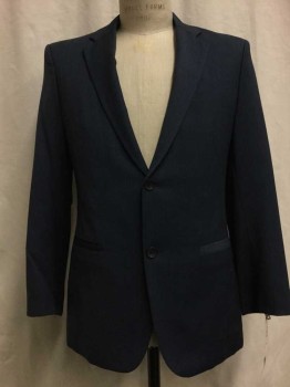 THEORY, Slate Blue, Wool, Solid, Slate Blue, Notched Lapel, 2 Buttons,