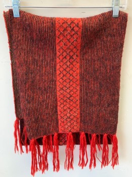 N/L, Red, Black, Wool, Diamonds, Stripes, Red Tassels, Red Edges are Coming Loose See Detail Photo,