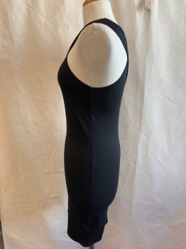 Womens, Cocktail Dress, LEITH, Black, Nylon, Spandex, Solid, S, Sleeveless Criss Cross Straps, Body Contour, Above Knee