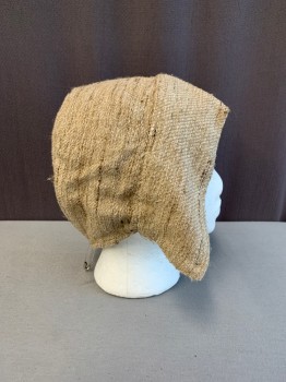 Womens, Historical Fiction Hat, N/L, Beige, Brown, Cotton, Solid, Heathered, O/S, 1700s, No Closures