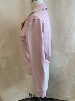 Womens, Casual Jacket, SUSINA, Lt Pink, Cotton, Solid, B38, M, Jersey No Closure, Notched Lapel, No Pocket, Unlined