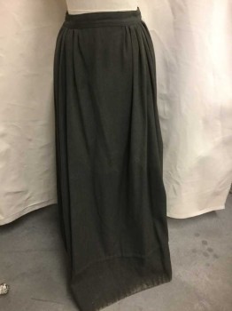 N/L, Moss Green, Dk Green, Cotton, Speckled, Gathered At 1.5" Waistband, Button Closures At Center Back Waist, Floor Length Hem, Made To Order