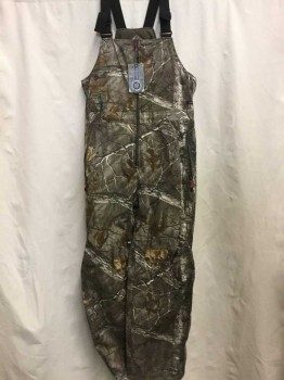 Mens, Overalls, GUIDE SERIES, Brown, Gray, Green, Black, White, Cotton, Polyester, Camouflage, XL, Brown/ Gray/ Green/ White/ Black Hunting Camo, Zip Front, 2 Zip Pockets