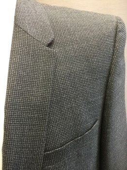 PAUL SMITH PS, Black, Gray, Wool, Houndstooth, Single Breasted, 2 Buttons,  3 Pockets, Notched Lapel,