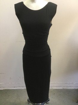 BAILEY 44, Black, Spandex, Rayon, Solid, Crew Neck, Rouched Wide Waist Band