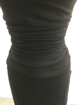 BAILEY 44, Black, Spandex, Rayon, Solid, Crew Neck, Rouched Wide Waist Band