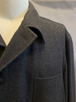 GIAN PAULO MALIBU, Charcoal Gray, White, Wool, Solid, 4 Buttons, 3 Pockets, Notched Lapel, White Fibers, Double Vent