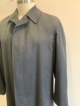 GIANNI FILACCI, Dk Gray, Wool, Solid, Single Breasted, Covered Button Placket with 3 Buttons,  Collar Attached, 2 Welt Pockets, Black Self Pinstripe Lining