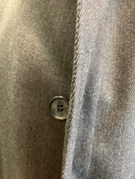 GIANNI FILACCI, Dk Gray, Wool, Solid, Single Breasted, Covered Button Placket with 3 Buttons,  Collar Attached, 2 Welt Pockets, Black Self Pinstripe Lining