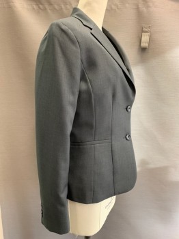 Edwards, Charcoal Gray, Polyester, Solid, 3 Buttons, Single Breasted, Notched Lapel, Top Pockets