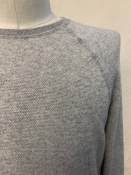VINCE, Lt Gray, Wool, Cashmere, Solid, Heathered, CN, L/S,