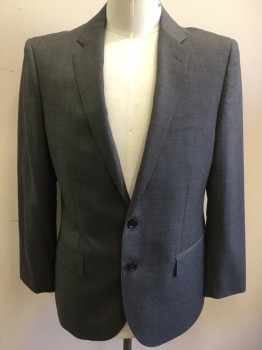 J CREW LUDLOW, Gray, Wool, Single Breasted, 2 Buttons,  Notched Lapel, 3 Pockets,