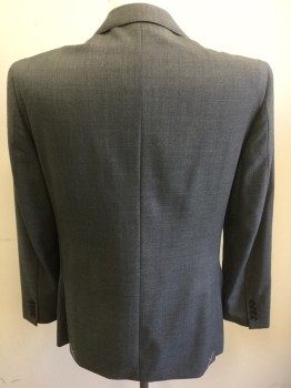 J CREW LUDLOW, Gray, Wool, Single Breasted, 2 Buttons,  Notched Lapel, 3 Pockets,