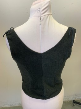Womens, Historical Fiction Bodice, M.T.O., Olive Green, Brown, Wool, Synthetic, Heathered, W30, B38, Underbust Bodice, Center Front Lacing Closure ( No Laces Included). Bodice Taken in at Center Back, Can Be Released to Fit Bust 40" and Waist 34". 1700's