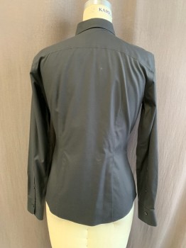 NL, Black, Cotton, Collar Attached, Button Front, Long Sleeves