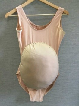Womens, Pregnancy Belly/Pad, Tan Brown, Polyester, Solid, L, Leotard Base, Pregnancy Belly