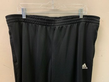 ADIDAS, Black, White, Polyester, Cotton, Solid, F.F, Side Pockets, Elastic Waist Band, With D String