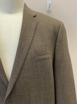 BRITCHES, Brown, Black, Wool, 2 Color Weave, L/S, 2 Buttons, Single Breasted, Notched Lapel, 3 Pockets
