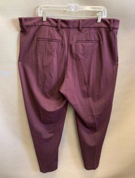 LIVERPOOL, Red Burgundy, Rayon, Nylon, Solid, Ponte Knit, Skinny Leg, Mid Rise, Zip Fly, 4 Pockets, Belt Loops