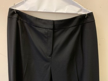 Lafayette, Black, Polyester, Solid, Flat Front, Zip Front, Straight Fit
