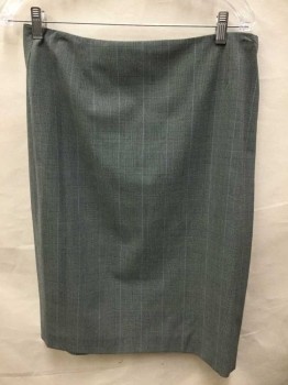Womens, Suit, Skirt, Tahari, Lt Gray, Black, Teal Blue, Lt Blue, Polyester, Viscose, Plaid, 10, Knee Length, Back Zipper, See Photo Attached,