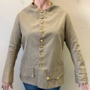 Mens, Historical Fiction Jacket, MTO, Lt Beige, Cotton, Linen, Solid, 40-42, Button Front, 10 Wood Buttons, Faux Pockets with 3 Pointed Flaps, Cuffs, Flat Lined with Linen, 1600s