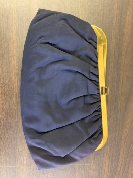Womens, Purse, INGBER, Midnight Blue, Polyester, Metallic/Metal, Solid, NS, Clutch, Gold Metal Notions **Skewed Closure