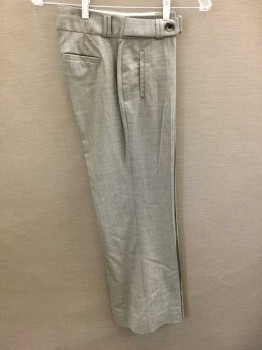 Womens, Suit, Pants, BANANA REPUBLIC, Lt Gray, Wool, Solid, 0 P, Flat Front, Self Belt Attached