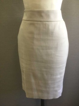 J CREW, Khaki Brown, Cotton, Polyester, Solid, 2" Wide Self Waistband, Pencil Skirt, Invisible Zipper at Center Back Waist, Vent at Center Back Hem, Knee Lengthp