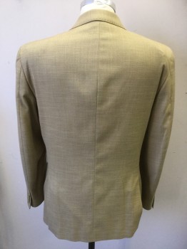 ANTONIO CARDINNI, Dijon Yellow, Wool, Polyester, Single Breasted, 2 Buttons,  Hand Picked Collar/Lapel, 2 Back Vents,