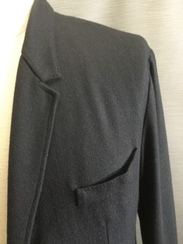 DOLCE & GABBANA, Black, Cashmere, Single Breasted, 2 Buttons,  Unlined, Notched Lapel, 3 Pockets, Heavy Gabardine, Very Soft