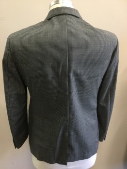 J VARVATOS, Lt Gray, Charcoal Gray, Wool, Check , Single Breasted, 2 Buttons,  Notched Lapel, 3 Pockets,