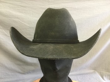 STETSON STALLION, Black, Wool, Fur Felt, Rodeo Brim, Classic Hat Band with Silver Details