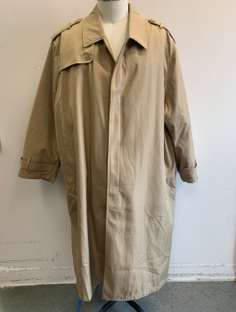 KING SIZE, Tan Brown, Polyester, Solid, Single Breasted, 4 Buttons, Covered Button Placket, Collar Attached, Epaulettes at Shoulders, 2 Welt Pockets **Detachable Lining - Barcode is on Jacket Underneath
