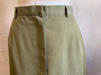 Womens, Skirt, QUEEN CASUALS, Olive Green, Synthetic, Solid, W 26, 1" Waistband, Zip Fly, Flap Center Front, Belt Loops, A-line