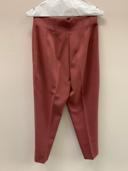 ZARA, Dusty Rose Pink, Polyester, Viscose, High Waisted, Zip Front, Side Pockets