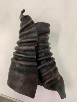 Unisex, Sci-Fi/Fantasy Gauntlets, MTO, Black, Leather, Solid, SINGLE Molded Leather, No Closures, Aged, Multiples