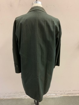 Mens, Coat, NL, Olive Green, Dk Brown, Blue, Nylon, Cotton, Plaid, 40S, Collar Attached, Single Breasted, Button Front, 2 Pockets