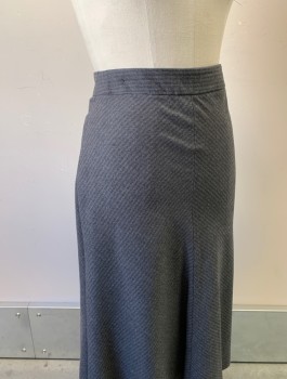 THEORY, Gray, Wool, Lycra, Stripes - Diagonal , Self Stripes, A-Line, Bias Cut, 1.5" Wide Waistband, Invisible Zipper at Side