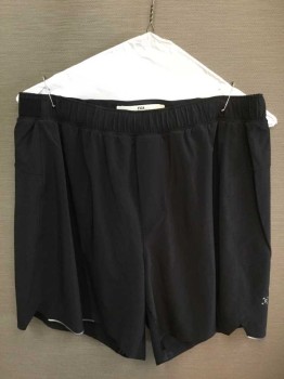 Lululemon, Black, Polyester, Solid, Elastic Waist, Athletic Shorts