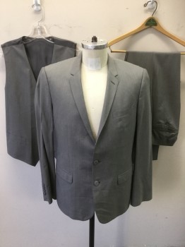 DOLCE & GABBANA, Lt Gray, Wool, Silk, Solid, Single Breasted, 2 Buttons,  Hand Picked Notched Collar/Lapel, 1 Back Vent