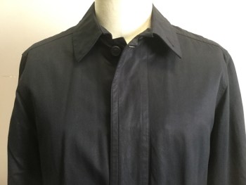 JOSEPH ABBOUD, Black, Poly/Cotton, Solid, Collar Attached, Single Breasted, 2 Pockets,