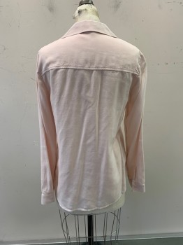 CLOTH & STONE, Ballet Pink, Tencel, Solid, C.A., Button Front, L/S, 1 Pocket,