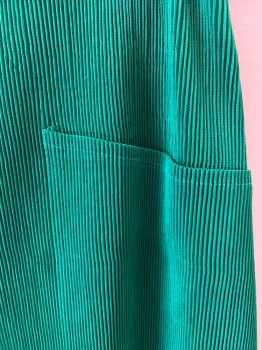 Womens, Sci-Fi/Fantasy Pants, N/L, Green, Polyester, Solid, 26, Elastic Waist, Permanent Pleating, 2 Pockets,