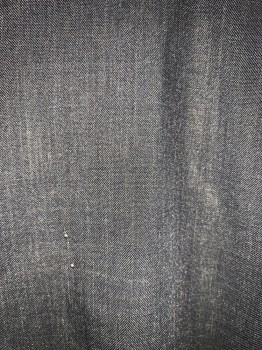N/L, Charcoal Gray, Cotton, Solid, Flat Front, Belt Loops, 5 Pockets, Cuffed Hem