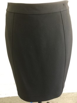 HALOGEN, Black, Rayon, Spandex, Solid, Two Inch Waist Band, Back Zip, Straight Seam Detail