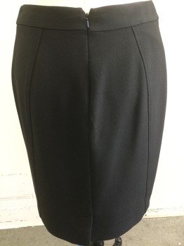 HALOGEN, Black, Rayon, Spandex, Solid, Two Inch Waist Band, Back Zip, Straight Seam Detail