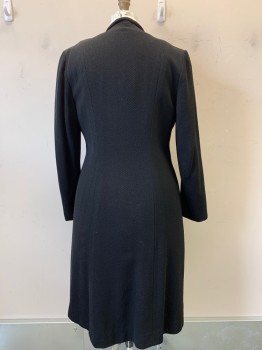 Womens, Coat, Little Lady Duchess, Black, Polyester, Wool, Solid, 38, Plus Size, L/S, C.A., 3 Buttons Side Pockets, CrossOver