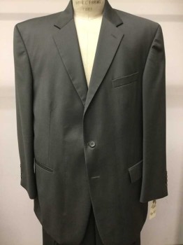 Mens, Suit, Jacket, Alfani/Mtwiacy's, Gray, Wool, Solid, 46R, Warm Grey, Fine Wool, 3 Buttons,