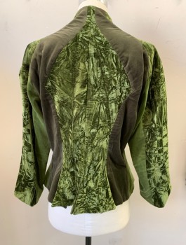 Mens, Historical Fiction Piece 1, MTO, Olive Green, Polyester, Solid, Color Blocking, W34, C40, 1500, Mock Neck, 8 Buttons Down Front, Peplum Waist